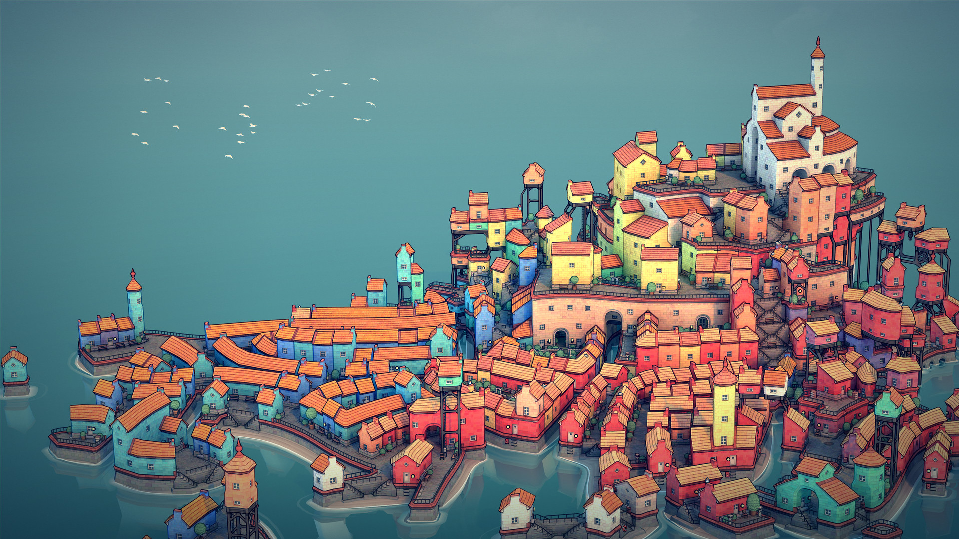 城镇叠叠乐全DLC+本体|steam正版游戏激活入库|Townscaper
